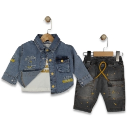 ERKEK 6/18 AY 3\'LÜ KOTCEKETLİ NAKIŞLI TAKIM