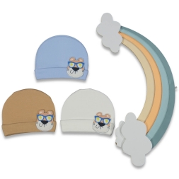 ERKEK 1/9 AY SEVİMLİ ŞİŞME KAPLAN FİGÜRLÜ ŞAPKA