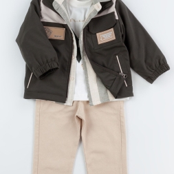 ERKEK 2/5 YAŞ ARMALI YANDAN CEPLİ CEKET TAKIM