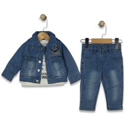 ERKEK 2/5 YAŞ AT BASKILI KOT 3\'LÜ TAKIM