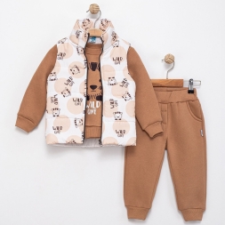 ERKEK 2/5 YAŞ AYILI YELEKLİ ÜÇ İP ÜÇLÜ TAKIM