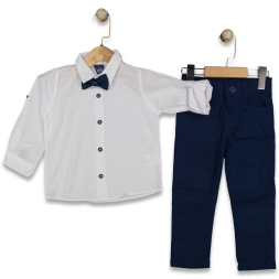 ERKEK 2/5 YAŞ BEYAZ GÖMLEK PAPYONLU İKİLİ TAKIM