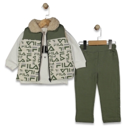 ERKEK 2/5 YAŞ FILA YAZILI YELEKLİ 3LÜ TAKIM