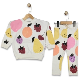 KIZ 2/5 YAŞ MEYVE BASKILI ŞARDONLU TAKIM