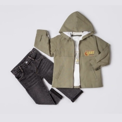 ERKEK 2/5 YAŞ NAKIŞ ARMALI KAPŞONLU 3 LÜ TAKIM