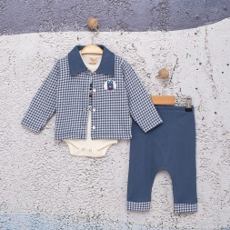 ERKEK 3/12 AY EKOSE DESENLİ NAKIŞLI 3 LÜ ERKEK TAK