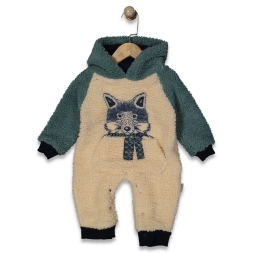 ERKEK 3/12 AY KURT KUZU KUŞ BASKILI KAPŞONLU TULUM