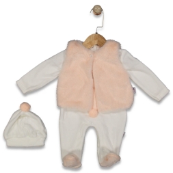 ERKEK 3/12 AY PELUŞ YAKALI TAVŞANLI KADİFE TULUM