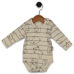 ERKEK 3/18 BOZ AYI BASKILI  BADİ