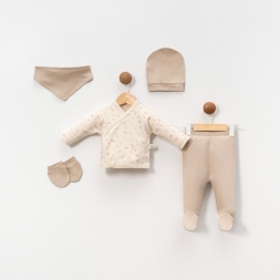 ERKEK 3/3 AY TAVŞAN BASKILI 5’Lİ SET (0-3 AY )