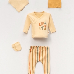 ERKEK 3/3 AY VOVİDO SOYUT BASKI VE ÇİZGİLİ BEŞLİ S