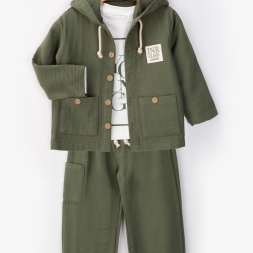 ERKEK 3/6 YAŞ JC NAKIŞLI CEKET 3\'LÜ TAKIM