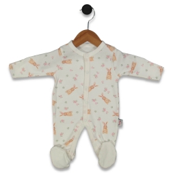 ERKEK 3/9 AY ÇORAPLI SEVİMLİ TAVŞAN BASKILI TULUM