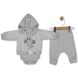 ERKEK 3/9 AY FİLLİ 3LÜ KAPŞONLU TAKI