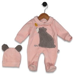 ERKEK 3/9 AY ÖNÜ BOZ AYICIK ŞAPKALI TULUM