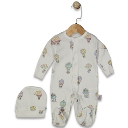 ERKEK 3/9 AY UÇAN BALON BASKILI ÇITÇITLI TULUM