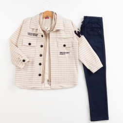 ERKEK 5/8 YAŞ ÇİZGİLİ GÖMLEKLİ 4 LÜ TAKIM