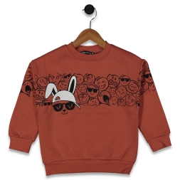ERKEK 5/8 YAŞ EMOJİ SURATLAR BASKILI SWEAT