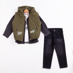 ERKEK 5/8 YAŞ LET GO YELEKLİ MEVSİMLİK 4 LÜ TAKIM