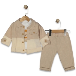 ERKEK 6/18 AY  ASLANLI MÜSLİN 3LÜ TAKIM