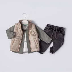 ERKEK 6/18 AY GÜLEN YÜZ YELEKLİ 4 LÜ TAKIM