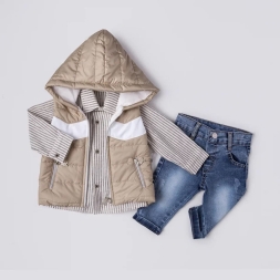 ERKEK 6/18 AY KAPŞON YELEKLİ 3 LÜ TAKIM