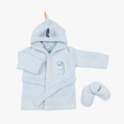 ERKEK 6/6 AY BEBEK EVİ DOKUNMA MİNİ BORNOZ İKİLİ S