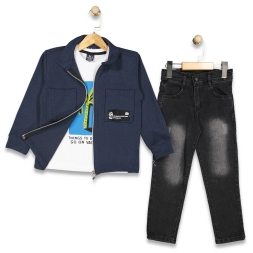 ERKEK 6/9 YAŞ ÇEKETLİ ÇOCUK ÜÇLÜ TAKIM