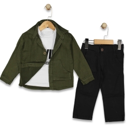 ERKEK 6/9 YAŞ GABARDİN MÜSLİN GÖMLEK ÜÇLÜ TAKIM