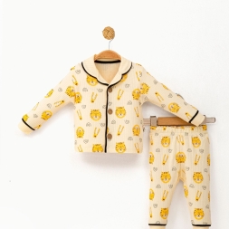 ERKEK 9/24 AY ASLAN BASKILI AYLIK PİJAMA TAKIM