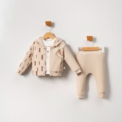 ERKEK 9/24 AY AYICIKLI 3’LÜ WAFFLE TAKIM