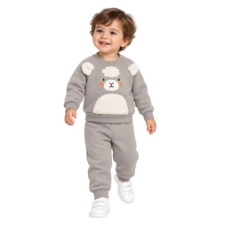 ERKEK 9/24 AY KUZU WELSOFT APLİKELİ KIŞLIK İKİLİ T