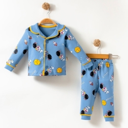 ERKEK 9/24 AY UZAY BASKILI AYLIK PİJAMA TAKIM