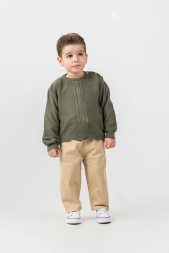 Erkek Bebek Gabardin Pantolonlu Triko İkili Takım-03685