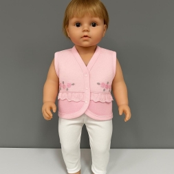 KIZ 1/9 AY ÇİÇEKLİ FİSTOLU YELEK