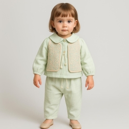 KIZ 6/18 AY İPLİ YELEKLİ 3 LÜ TAKIM