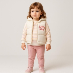 KIZ 6/18 AY LITTLE SHOV NAKIŞ YELEKLİ 3 LÜ TAKIM