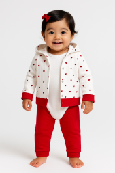 KIZ KIZ/KIZ AY KALP DESENLİ 3\'LÜ TAKIM (3-6-9 AY)