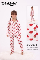 BAKBEBE 500E-11/1-KALPLİ KIZ PİJAMA TAKIMI