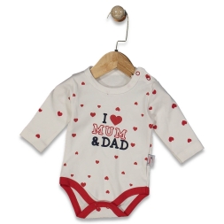 KIZ 0/3 AY I LOV MOM DAD BASKILI 3LÜ BADİ