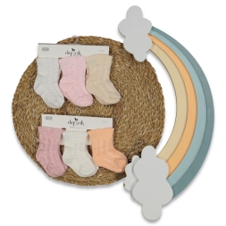 KIZ 0/6 AY KABARTMA 3LÜ KARTON KUTULU ÇORAP