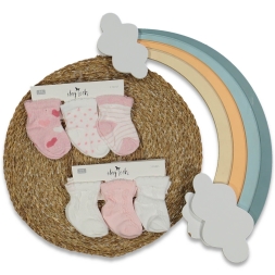 KIZ 0/6 AY NEWBORN 3LÜ KARTON ÇORAP