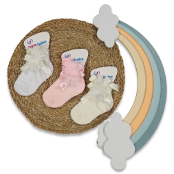 KIZ 0/6 AY TÜLLÜ SİMLİ YILDIZLI ÇORAP