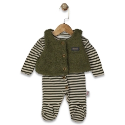 KIZ 0/6 AY YELEĞİ ÇİZGİLİ  TULUM