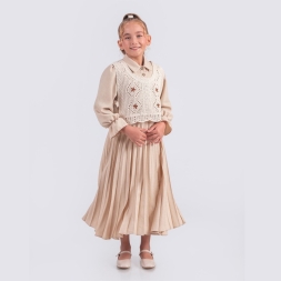 KIZ 10/16 YAŞ TRİKO YELEKLİ ELBİSE