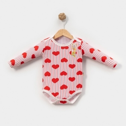 KIZ 12 Ay,18 Ay,24 Ay,3 Yaş ÇİZGİLİ KALP DESENLİ B