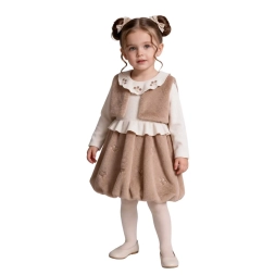 KIZ 1/3 YAŞ PELUŞ ETEKLİ ELBİSE