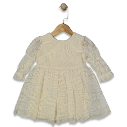 KIZ 1/5 YAŞ ÇİÇEK DANTEL FİYONKLU ELBİSE