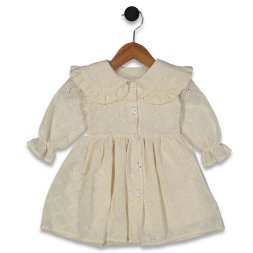 KIZ 1/5 YAŞ P DANTEL DÜGMELİ ELBİSE