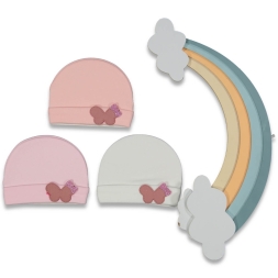 KIZ 1/9 AY SEVİMLİ KELEBEK FİGÜRLÜ ŞAPKA